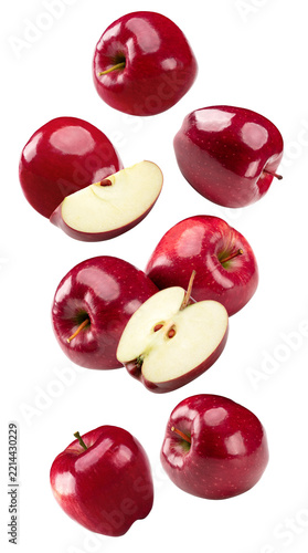 red apples isolated on white background. clipping path