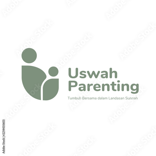 Modern Family Education Logo with Human Figure Symbol