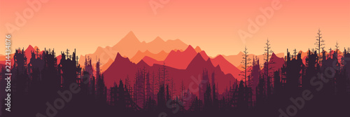 Modern website header showing post apocalyptic ruins and vibrant layered mountains