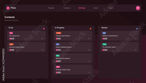 Modern project management kanban board design Vector