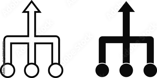 Two Diagrams Showing Merging Arrows and Circles untitled