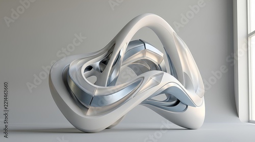 Modern Abstract Sculpture Artwork in White Color.