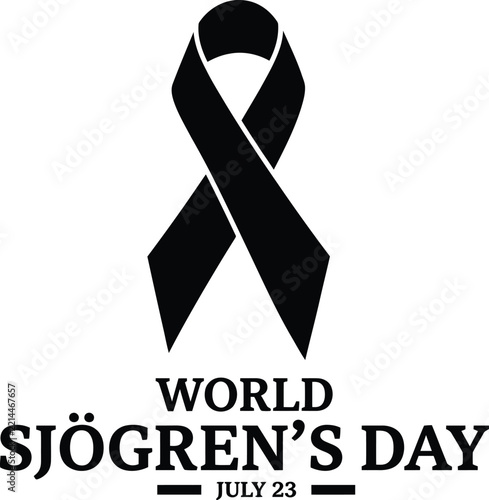 world sjögrens day awareness ribbon illustration for autoimmune disease campaign on july 23