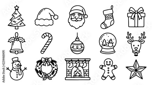 Hand Drawn Christmas Doodle Set Festive Holiday Icons and Winter Celebration Elements