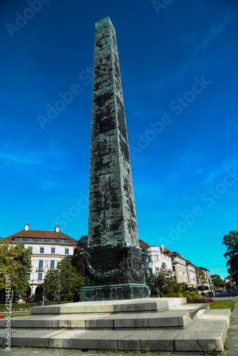 Colorful Autumn Flower Beds at Karolinenplatz in Munich, Germany
