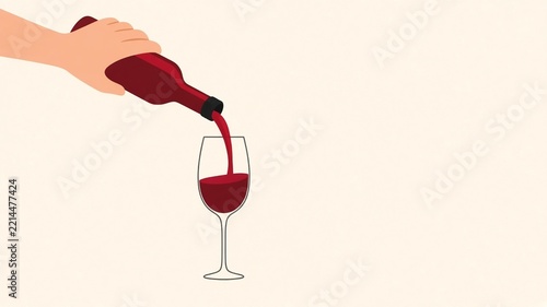 Editorial illustration of pouring wine