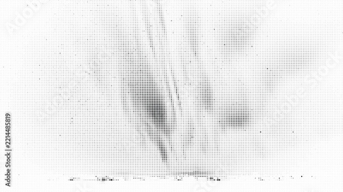 Abstract monochrome halftone pattern with black dots on a white background