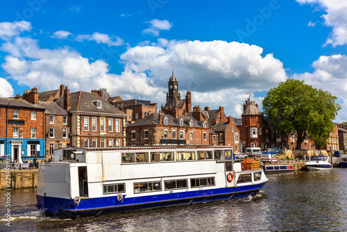 Tourist cruise Boat on River Ouse in York, England, UK