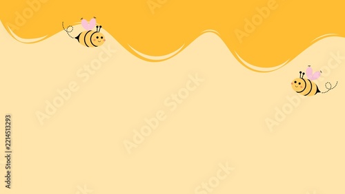 A light yellow background with a wavy orange honey drip