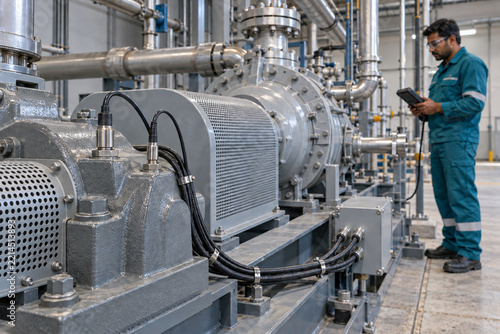 Mounted Sensors and Connected Cables on Industrial Machinery