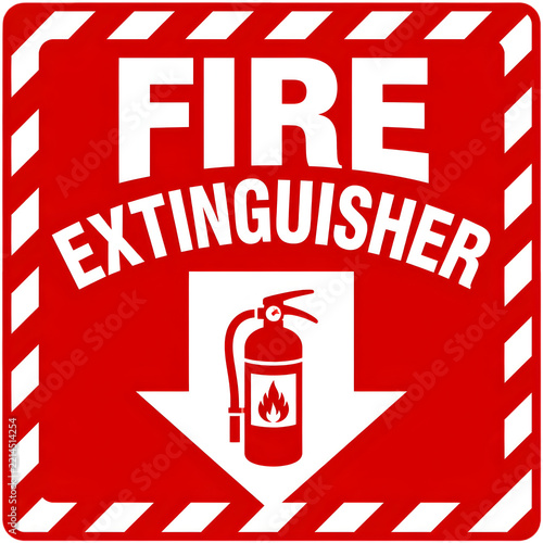 Emergency Fire Extinguisher Symbol Board Template Vector
