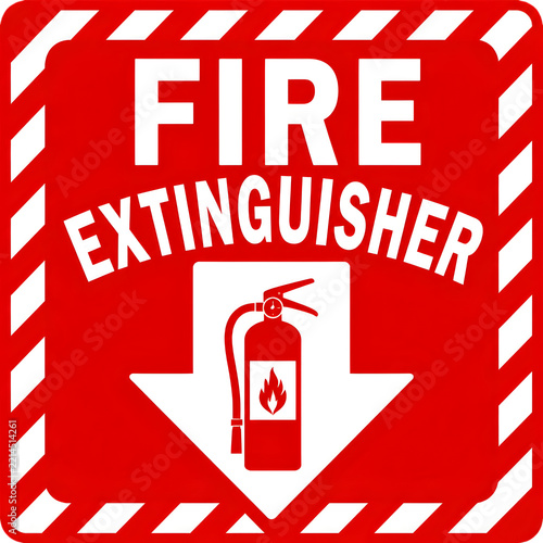 Emergency Fire Extinguisher Symbol Board Template Vector