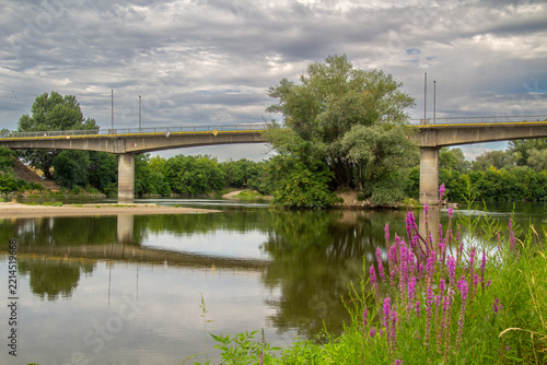 Landscape - river with a modern bridge