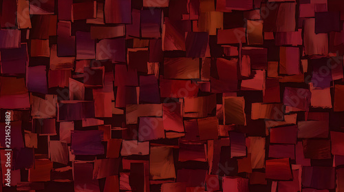 Abstract red mosaic a dynamic composition of textured rectangular shapes