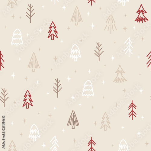 Seamless doodle-style herringbone pattern on beige