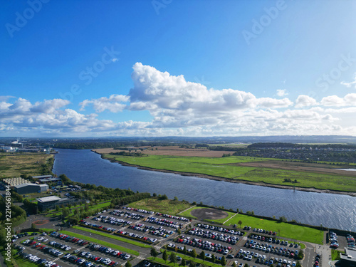 Elevated view of the river clyde in Duntocher