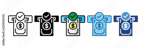 Withdrawal  Icon Set Multiple Style Collection