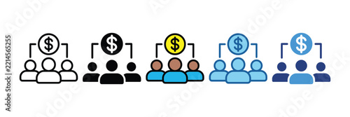 Mutual Fund  Icon Set Multiple Style Collection