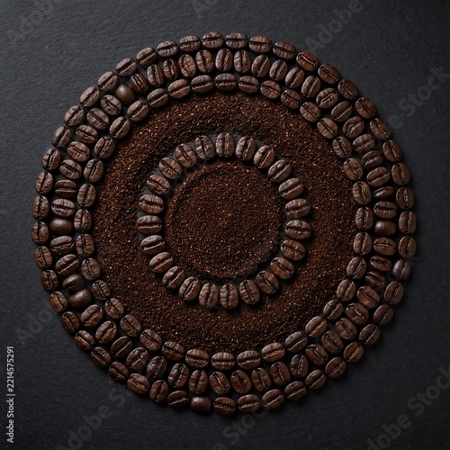 Artistic Coffee Bean Circle Arrangement