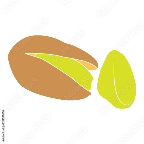 Flat Vector Illustration of Pistachio Nuts