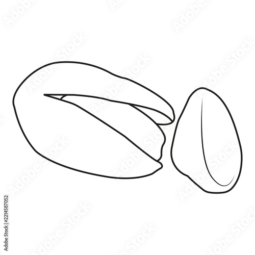 Flat Vector Illustration of Pistachio Nuts