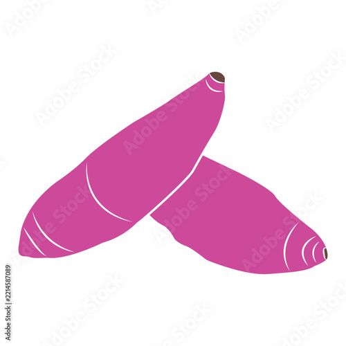 Flat Vector Illustration of Purple Sweet Potato