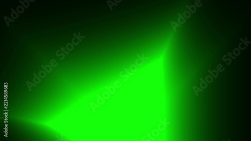 Abstract glowing neon green light leak loop background, soft spotlight beam aurora