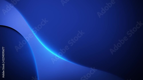 Neon blue flowing wave shapes with soft shadows loop background