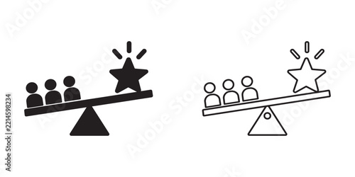 People Balancing Star Value Quality Vector Icon