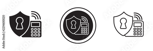 Security Shield And Access Control Keypad Vector Icons