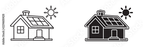 Solar Panel House Renewable Energy Logo Design