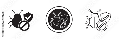 Antivirus Malware Protection And Bug Block Vector Icons