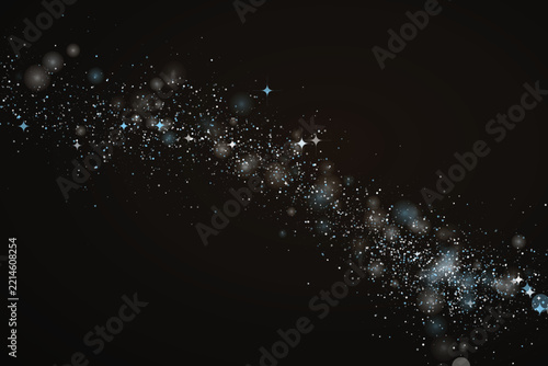 Starry night sky path with blue glimmers and twinkling elements for fantasy book cover design.