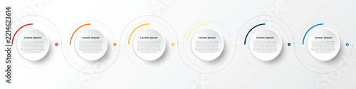 A simple, user-friendly infographic suitable for presenting workflow steps or explaining various details; it covers a total of 6 topics.