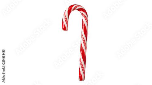Classic red and white candy cane on black background