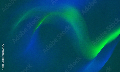 Abstract green and blue gradient light wave design background with grain texture