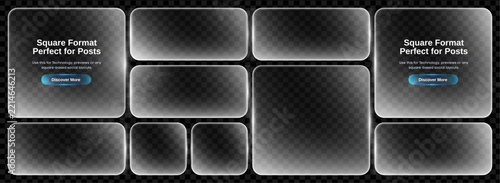Morphism glassmorphism glass with rectangle ui box for translucent hud button. 3d frame frosted with text liquid effect for background cta png. Transparent matte icon with shape square vector.