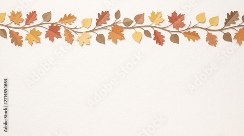 Autumn leaves against a soft blurred background creating a seasonal border