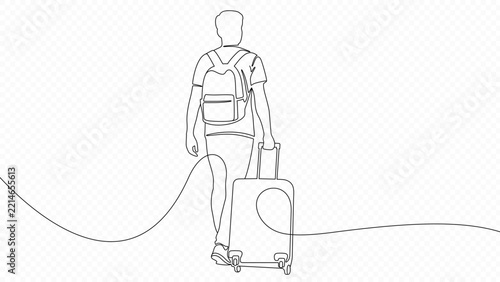 Man walking with suitcase