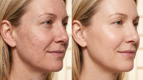 Woman's Skin Transformation: Before and After Skincare Results