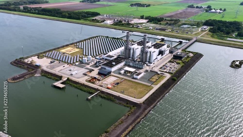 Aerial view of the Maxima power plant in Lelystad, the Netherlands