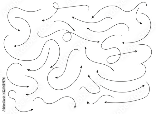 Flowing Arrow Line Collection, Editable Vector Elements for Direction, Movement, Navigation and Modern Graphics