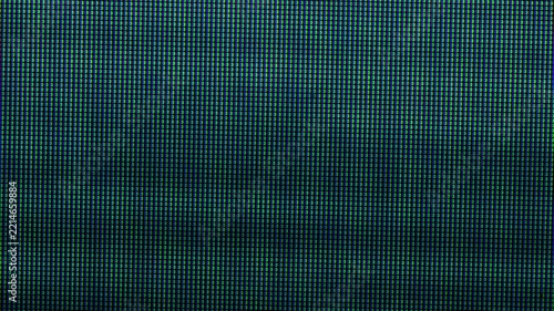 Extreme close-up video of an out-of-home digital advertising screen with individual RGB pixels and subpixels clearly visible. Nice Video Overlay via blend mode.