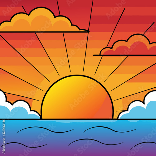sunset over the sea