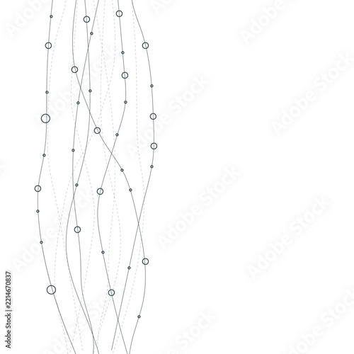 Modern vector wave lines and featuring layered circles