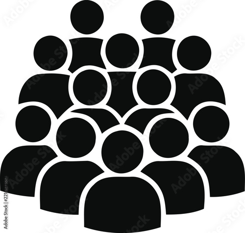 Icon of a group of people symbolizing community collaboration teamwork and strong social connections between individuals