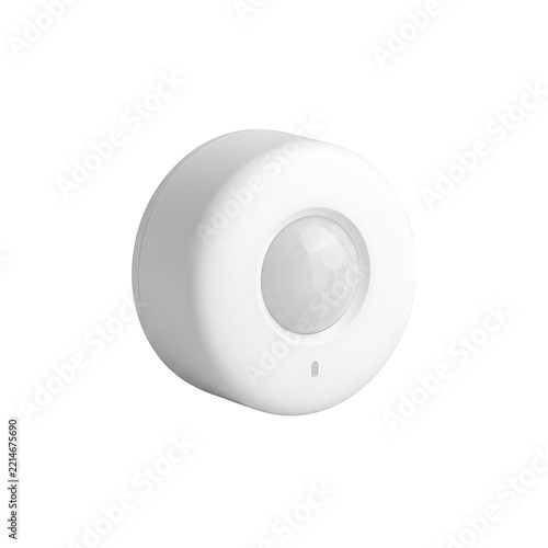 Modern smart home motion sensor device isolated on transparent background