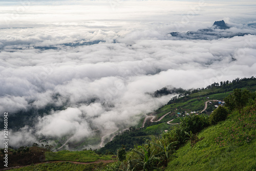 Canvas Print clouds over the mountains