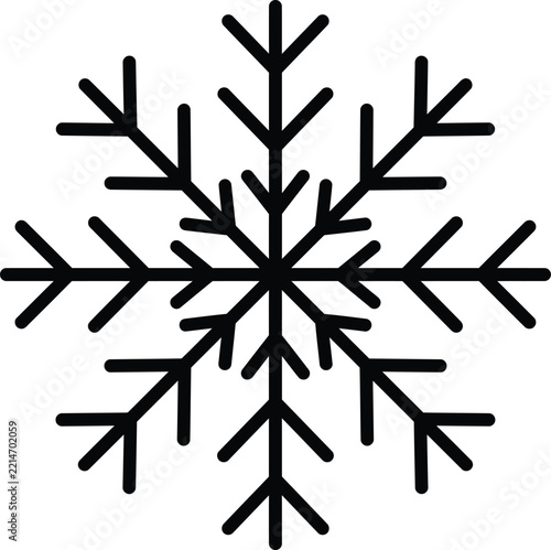 Snowflake silhouette vector. Winter crystal vector icon