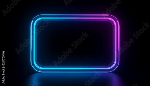 Glowing Neon Rounded Rectangular Frame